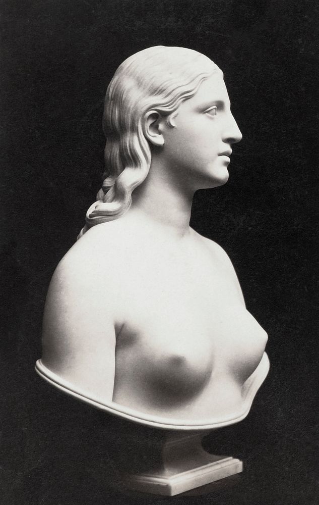 Eve Disconsolate, Hiram Powers (1835-1904) silver print. Original from Getty Museum. Digitally enhanced by rawpixel.