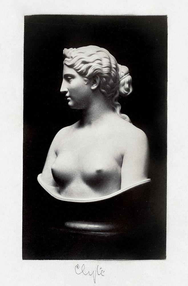 Bust of Clytie by Hiram Powers (1870-1890) silver print. Original from Getty Museum. Digitally enhanced by rawpixel.