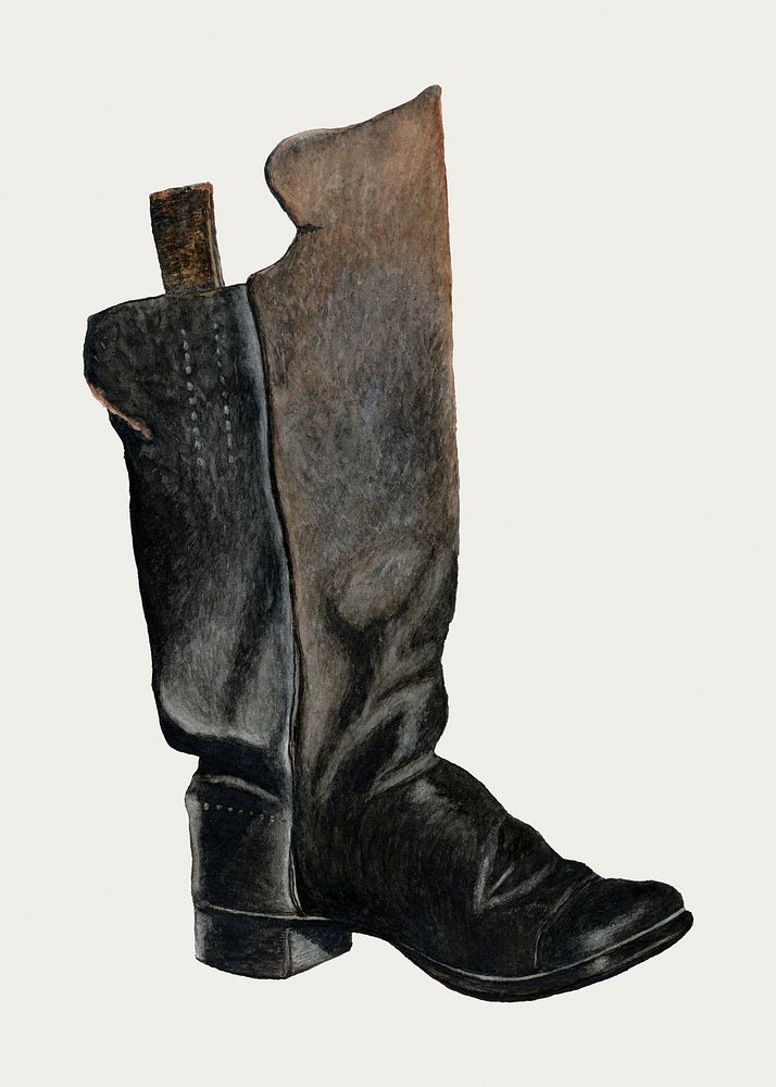 Leather boots psd, remix from artwork by Earl Butlin