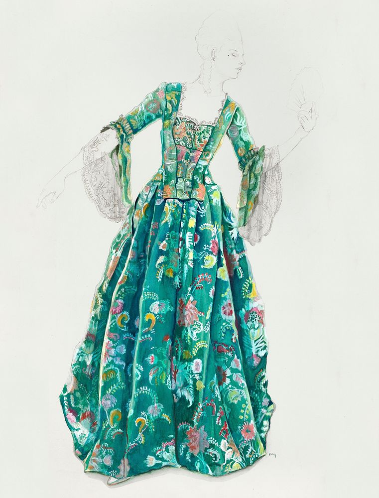 Dress (c. 1936) Gwyneth King. | Free Photo Illustration - rawpixel