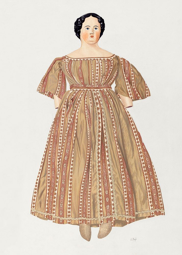 Doll (ca. 1937) by Joseph L. Boyd . Original from The National Gallery of Art. Digitally enhanced by rawpixel.