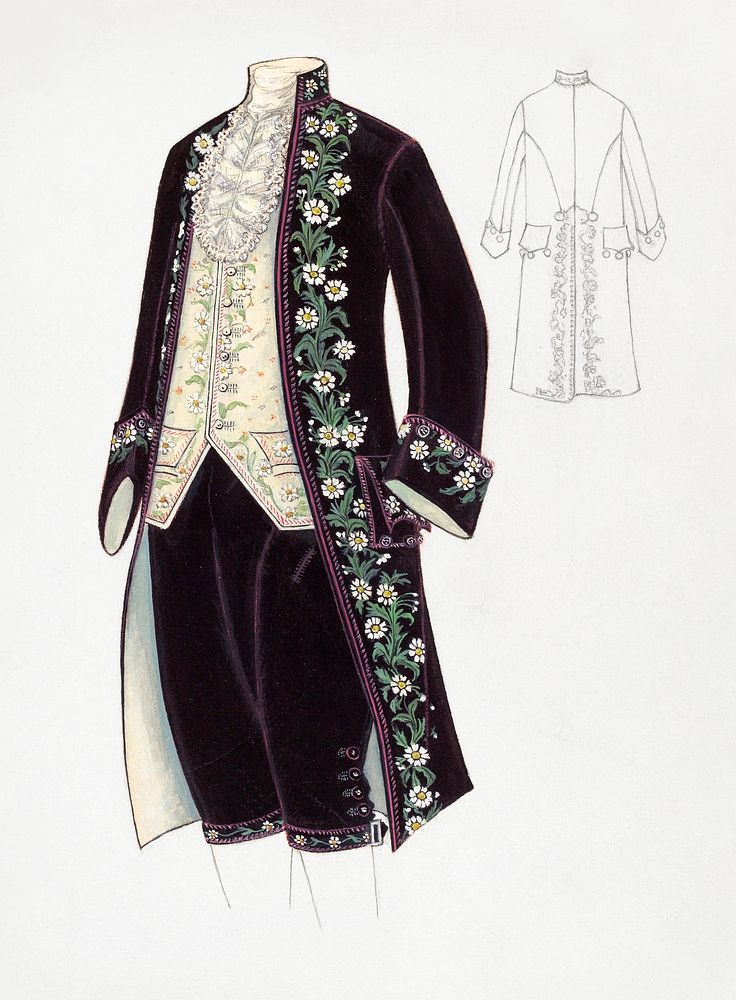 Man's Court Costume (c. 1936) by Marie Mitchell. Original from The National Gallery of Art. Digitally enhanced by rawpixel.