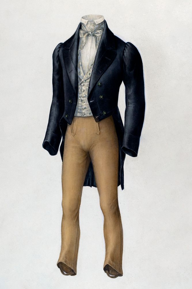 Man's Suit (1935&ndash;1942) by Henry de wolfe. Original from The National Gallery of Art. Digitally enhanced by rawpixel.