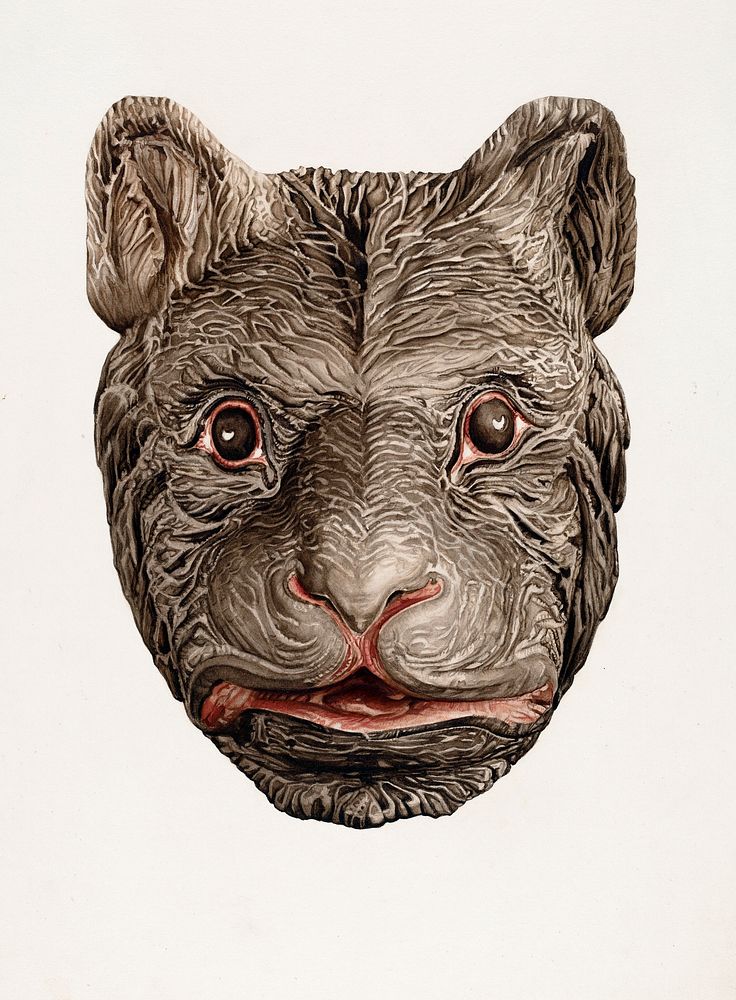 Bear's Head (c. 1939) by Laura Bilodeau. Original from The National Gallery of Art. Digitally enhanced by rawpixel.