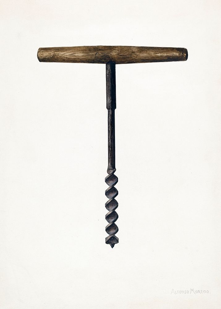 Auger (1938) by Alfonso Moreno. Original from The National Gallery of Art. Digitally enhanced by rawpixel.