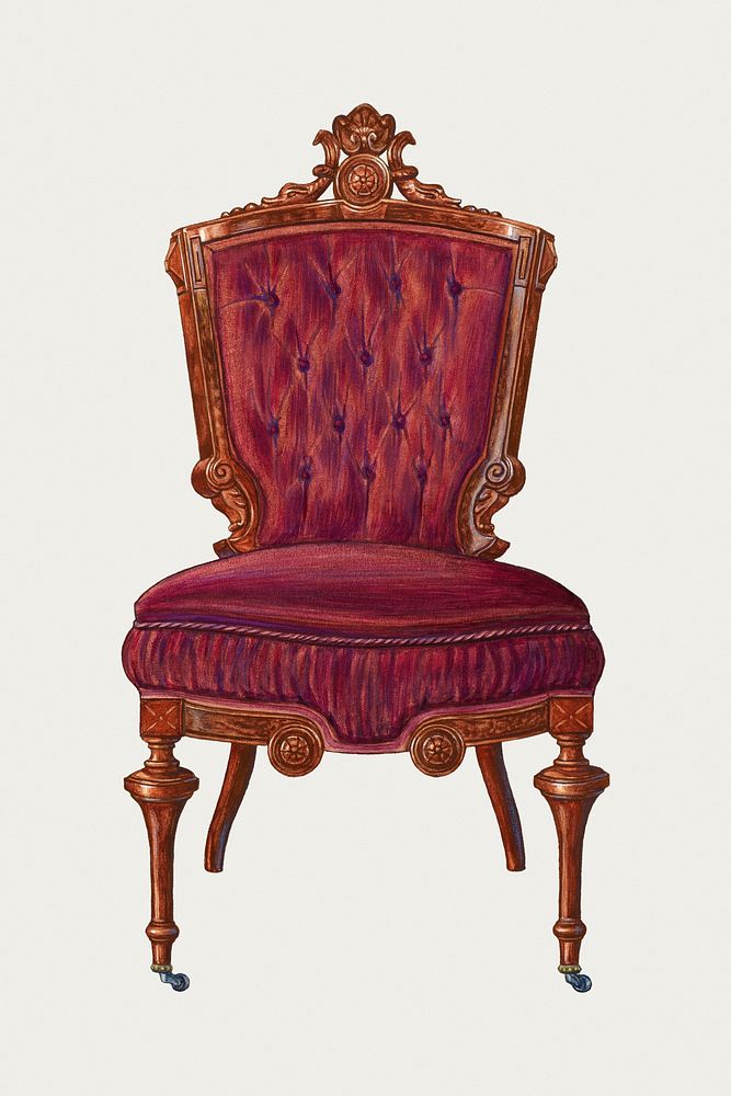 Vintage chair psd illustration, remixed from the artwork by Frank Wenger.