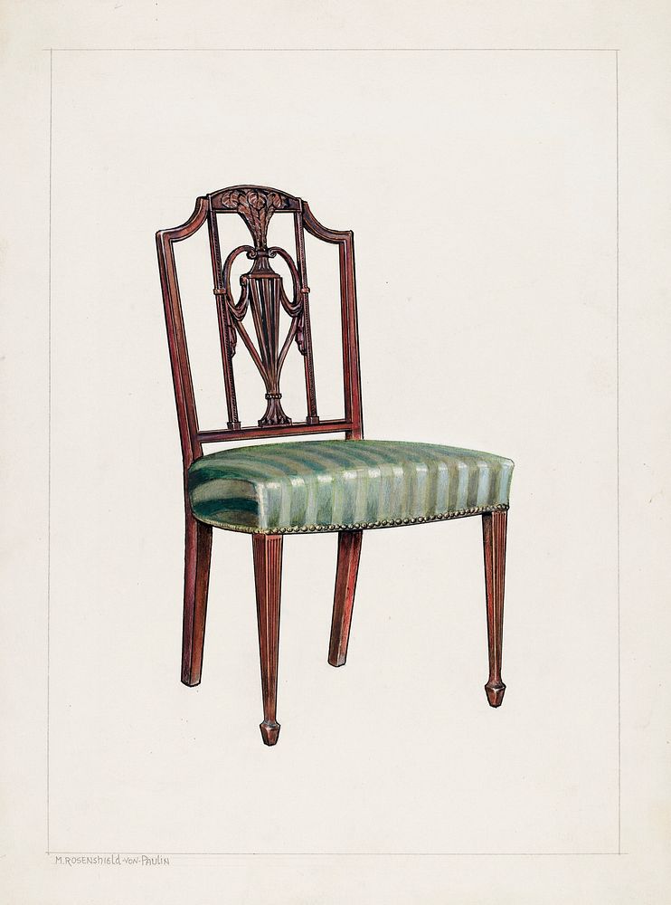 Chair (1935&ndash;1942) by M. Rosenshield Von Paulin. Original from The National Gallery of Art. Digitally enhanced by…