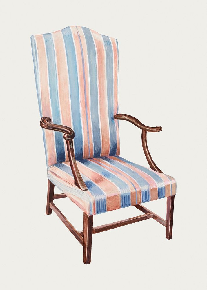 Vintage chair psd illustration, remixed from the artwork by Henry Granet