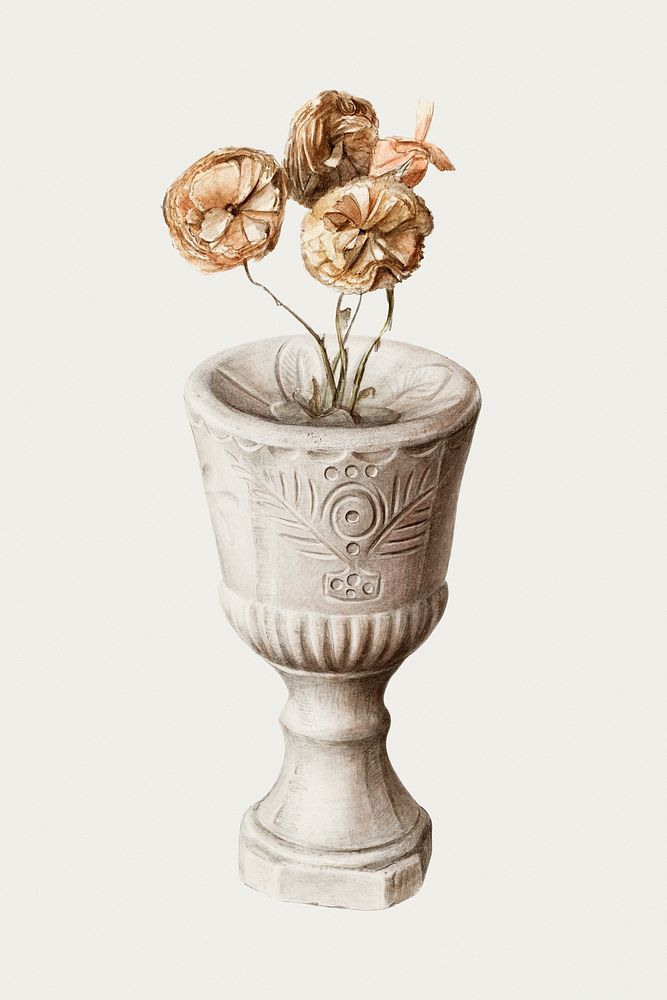 Vintage chalice psd illustration, remixed from the artwork by Mina Lowry