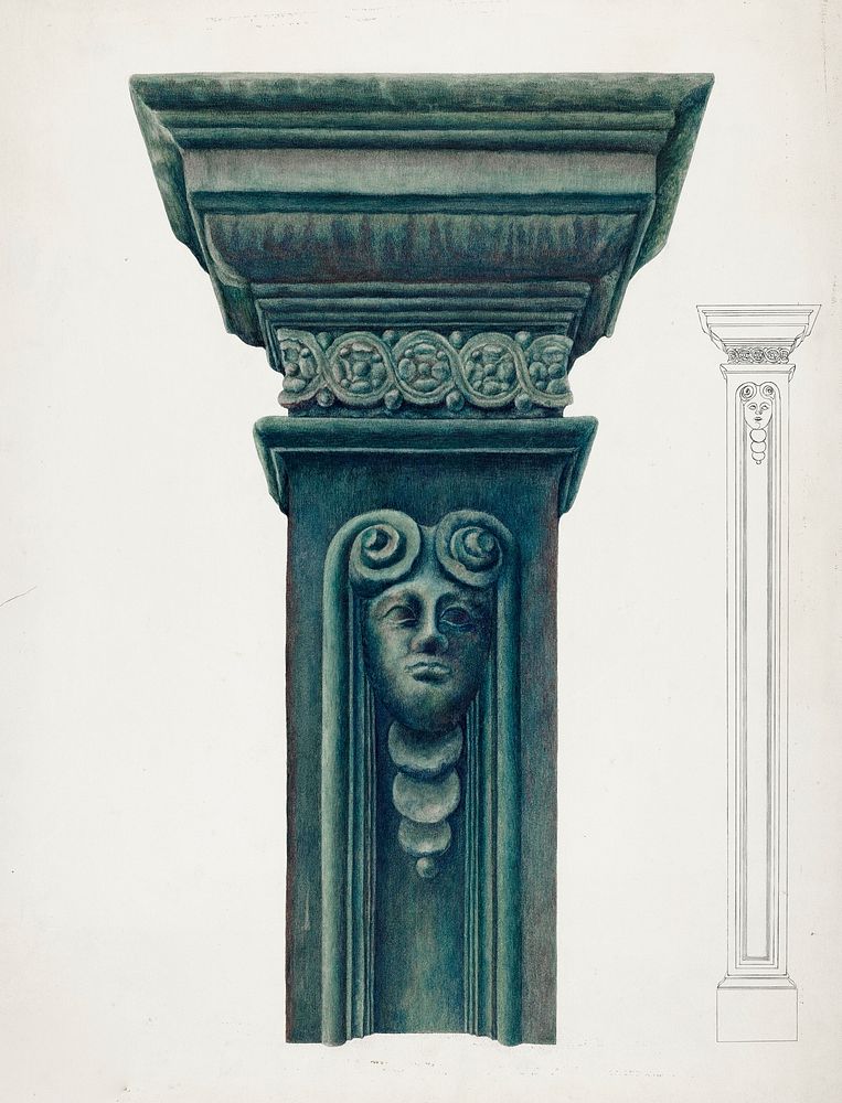 Cast Iron Pillar (1935&ndash;1942) by Vera Van Voris. Original from The National Gallery of Art. Digitally enhanced by…