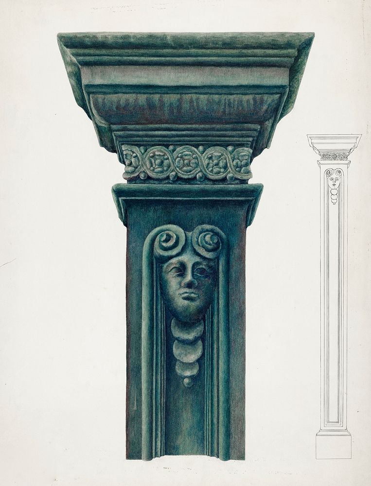 Cast Iron Pillar (1935–1942) by Vera Van Voris. Original from The National Gallery of Art. Digitally enhanced by rawpixel.