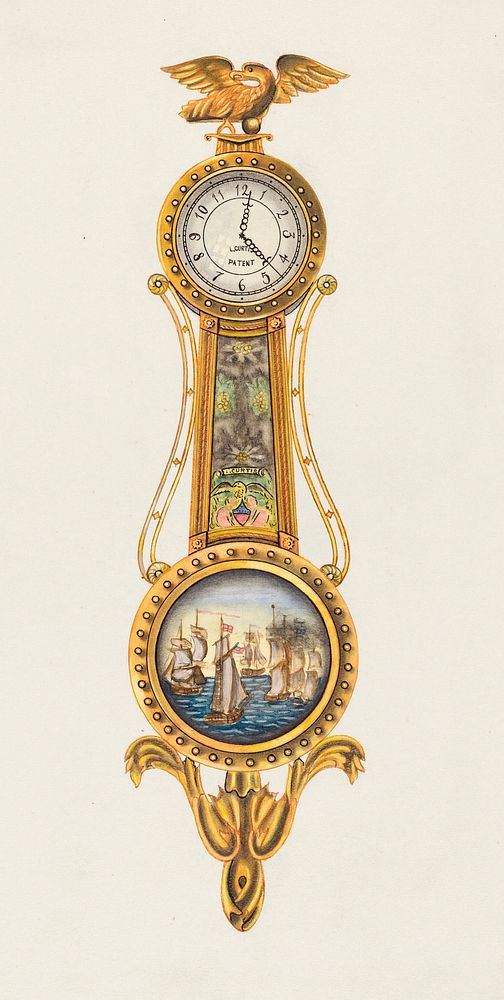 Clock (ca.1938) by John Dieterich. Original from The National Gallery of Art. Digitally enhanced by rawpixel.