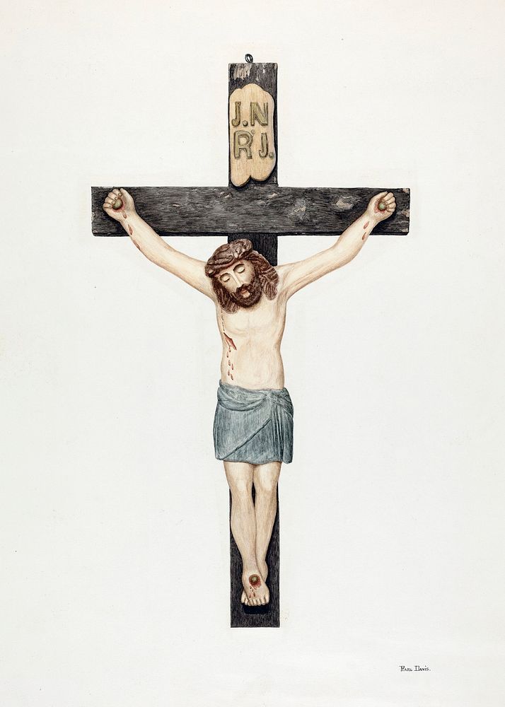 Crucifix (ca. 1939) by Pearl Davis. Original from The National Gallery of Art. Digitally enhanced by rawpixel.