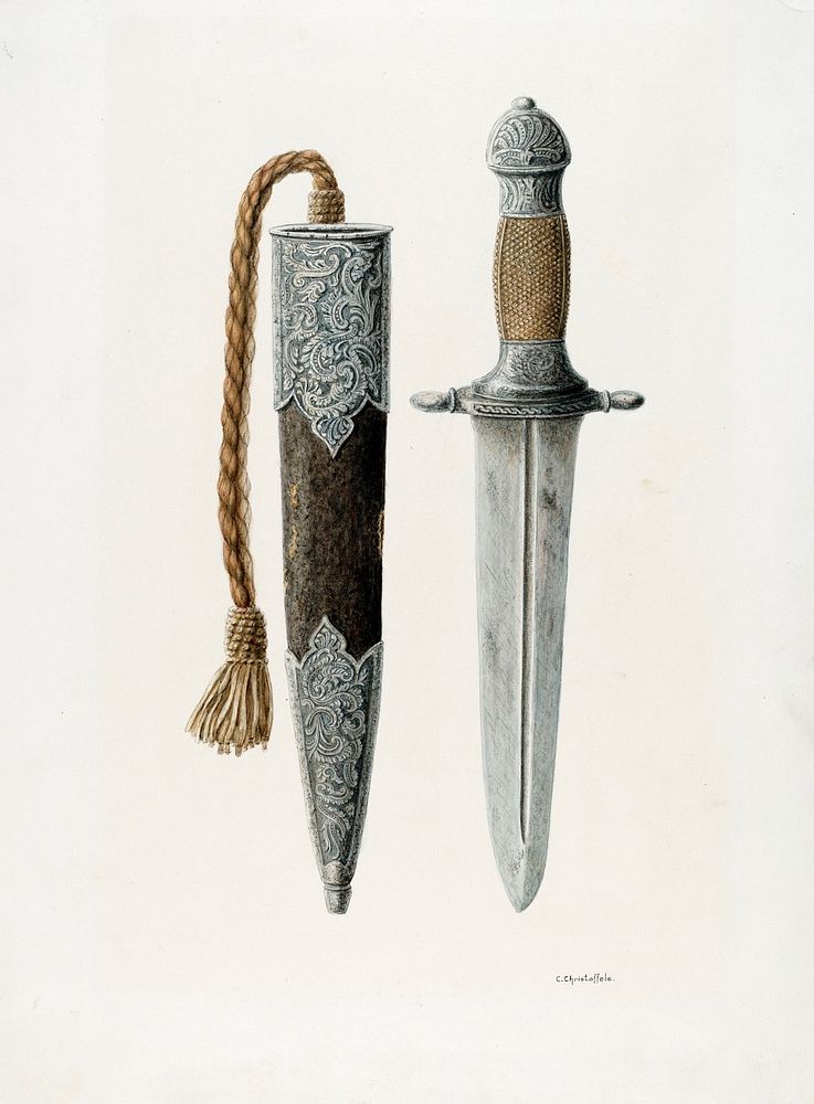 Dagger and Sheath (1935–1942) by Cornelius Christoffels. Original from The National Gallery of Art. Digitally enhanced by…