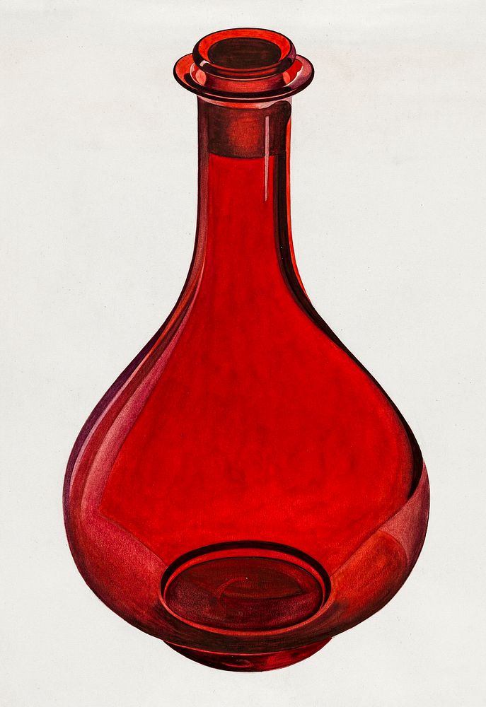 Decanter and Stopper (ca. 1936) by Edward White. Original from The National Gallery of Art. Digitally enhanced by rawpixel.