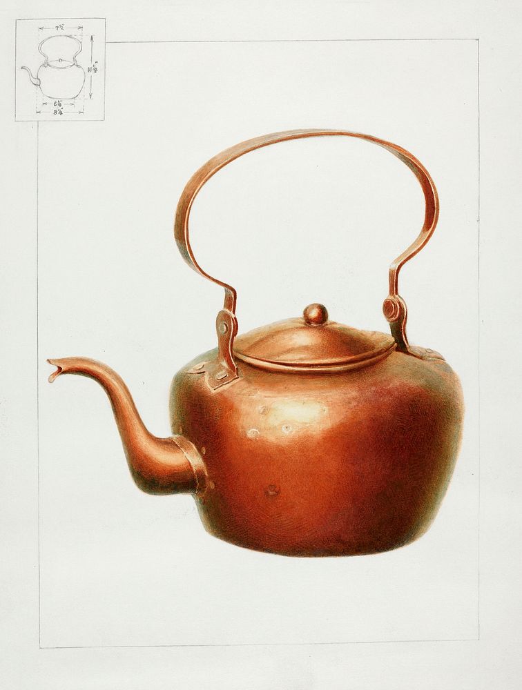 Copper Kettle with Spout (ca.1936) by Gordon Saltar and James M. Lawson. Original from The National Gallery of Art.…