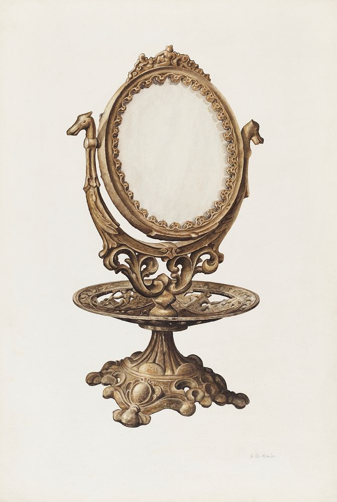 Dressing Mirror (1938) by Samuel O. Klein. Original from The National Gallery of Art. Digitally enhanced by rawpixel.