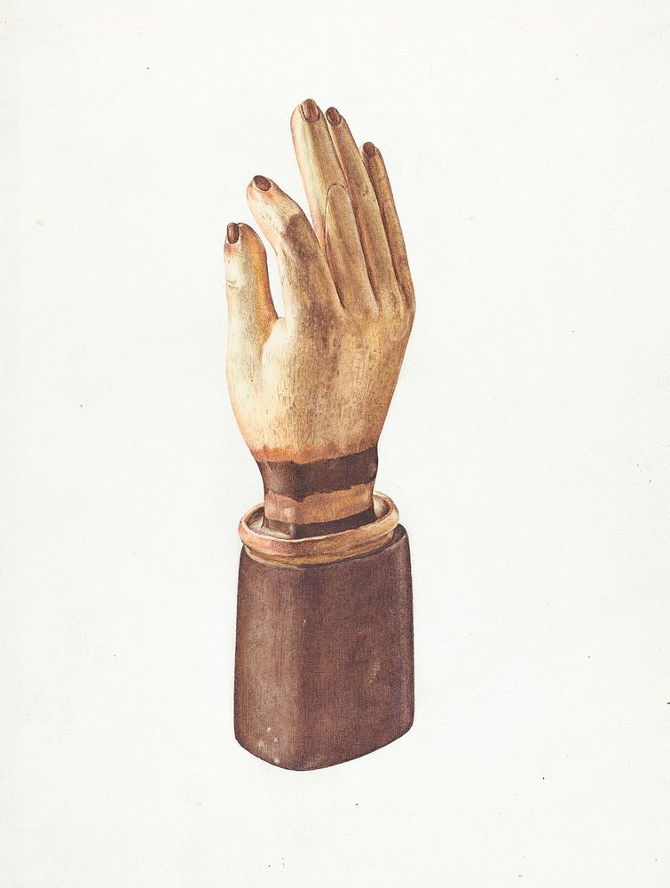 Hand Glove Advertisement (ca. 1938) by Robert Calvin. Original from The National Gallery of Art. Digitally enhanced by…