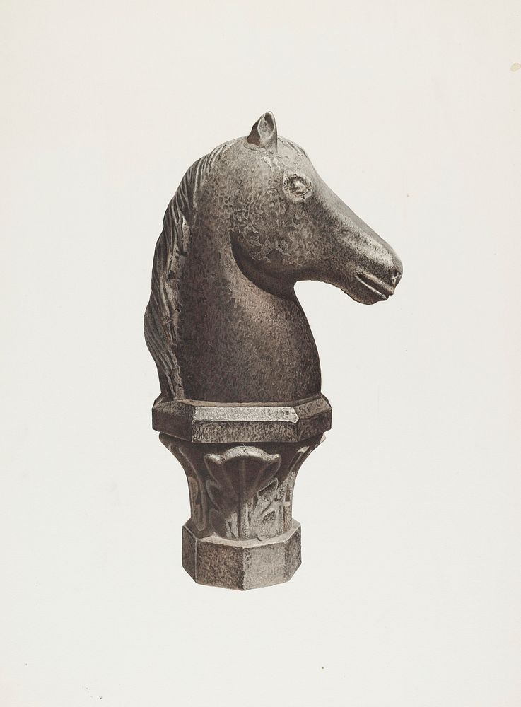 Hitching Post (1935–1942) by Michael Riccitelli. Original from The National Gallery of Art. Digitally enhanced by rawpixel.