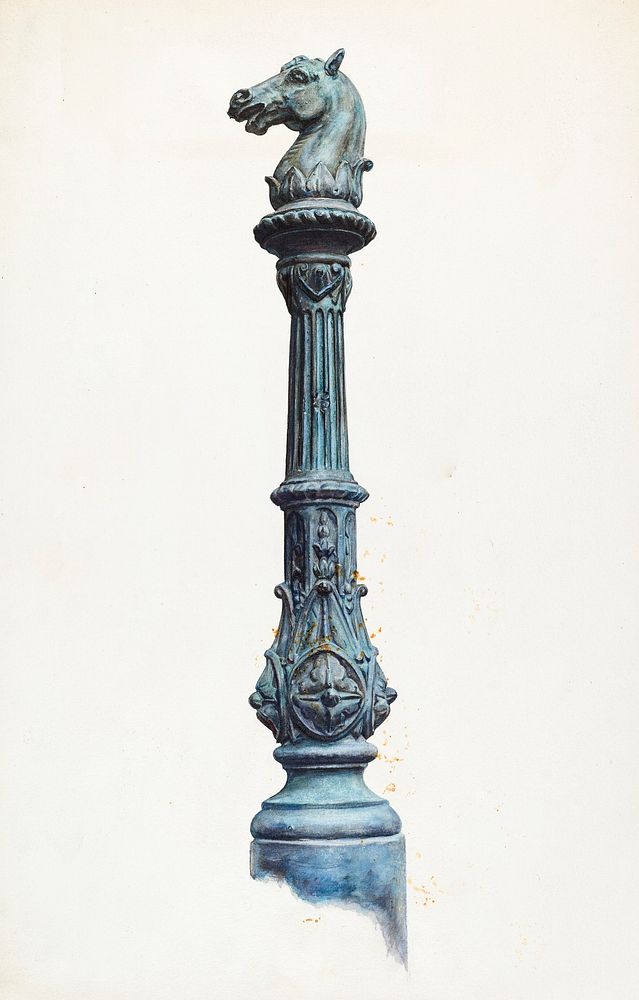 Horse Head Hitching Post (ca.1937) by Elizabeth Fairchild. Original from The National Gallery of Art. Digitally enhanced by…