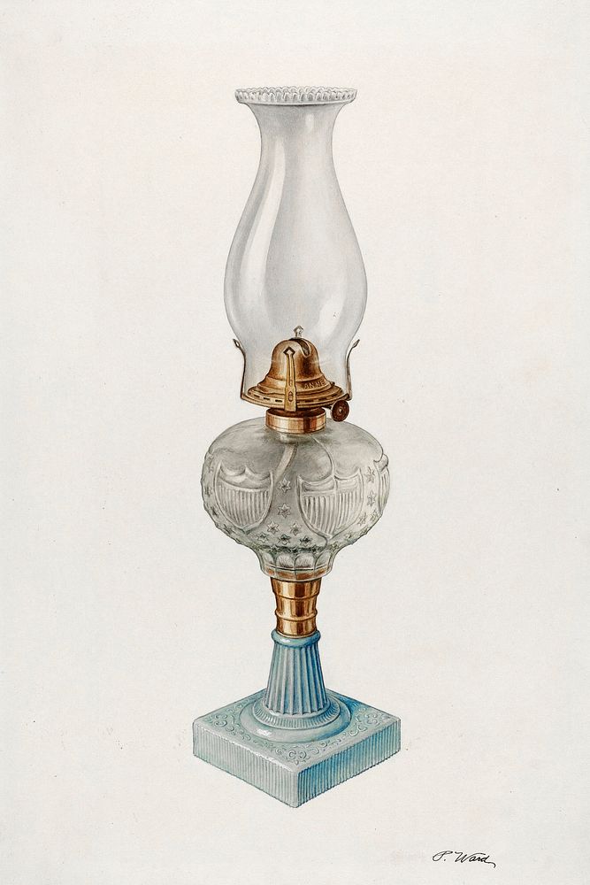 Lamp (ca. 1938) by Paul Ward. Original from The National Gallery of Art. Digitally enhanced by rawpixel.