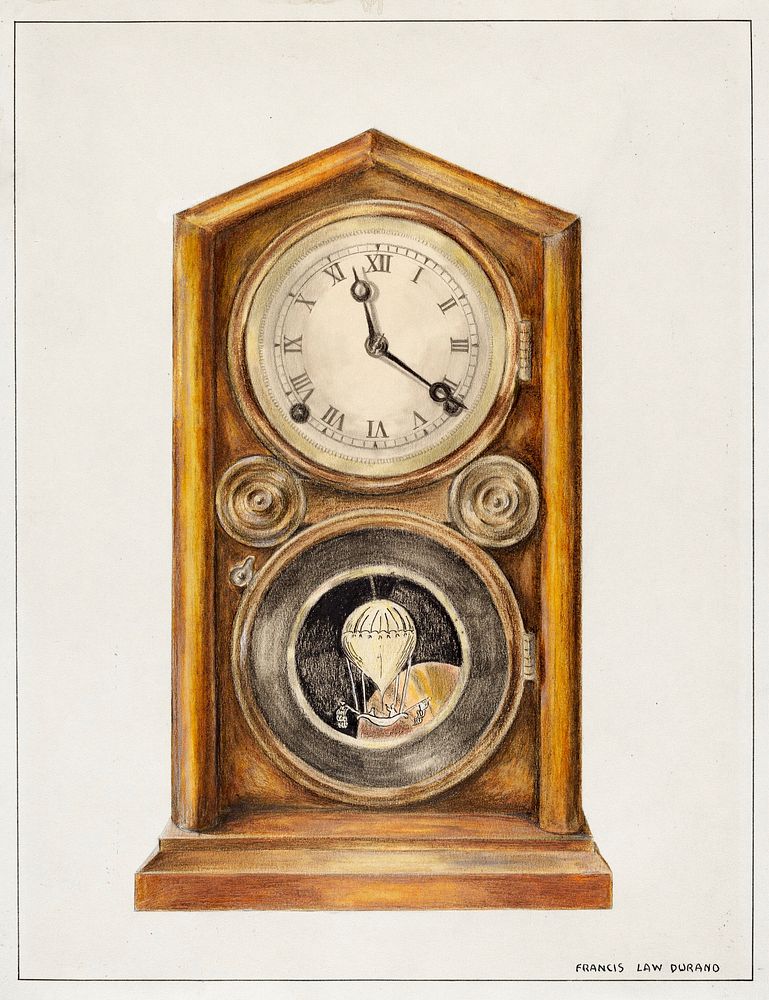 Mantel Clock (1935&ndash;1942) by Francis Law Durand. Original from The National Gallery of Art. Digitally enhanced by…