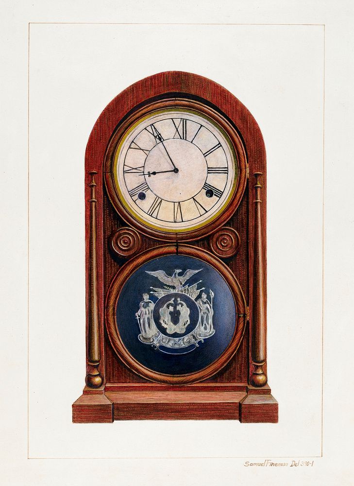 Mantel Clock or Shelf Clock (ca. 1938) by Samuel Fineman. Original from The National Gallery of Art. Digitally enhanced by…