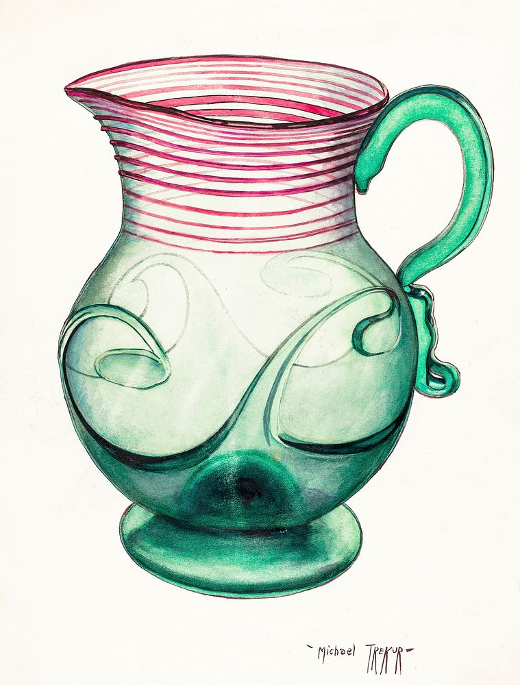 Pitcher (1935&ndash;1942) by Michael Trekur. Original from The National Gallery of Art. Digitally enhanced by rawpixel.