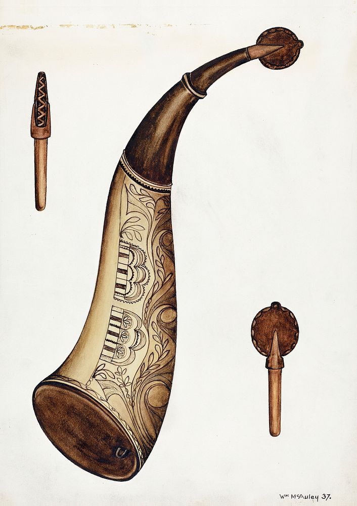 Powder Horn (1937) by William McAuley. Original from The National Gallery of Art. Digitally enhanced by rawpixel.