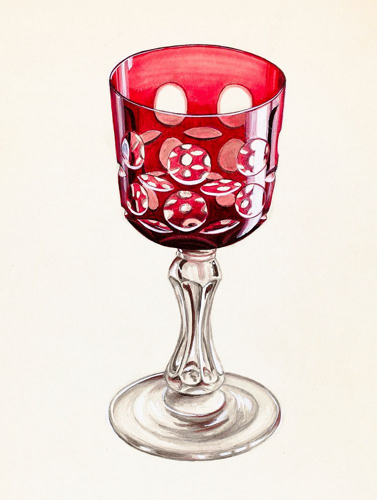 Ruby Case-Glass Goblet (ca.1936) by Robert Stewart. Original from The National Gallery of Art. Digitally enhanced by…