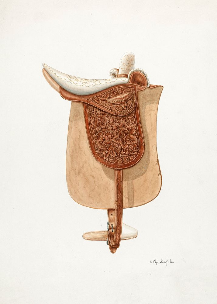 Saddle (ca.1938) by Cornelius Christoffels. Original from The National Gallery of Art. Digitally enhanced by rawpixel.