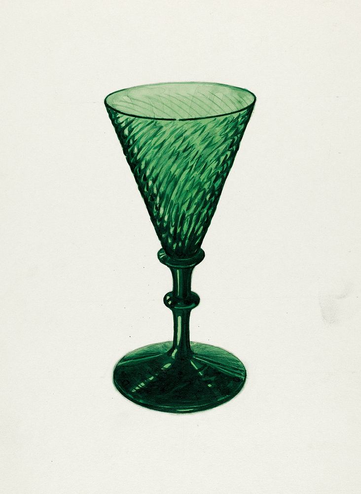 Sherry Wine Glass (ca.1937) by John Dana. Original from The National Gallery of Art. Digitally enhanced by rawpixel.