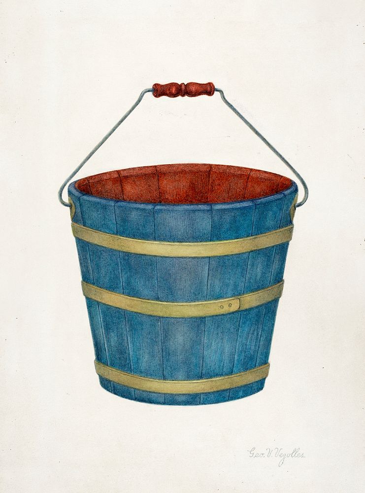 Shaker Bucket (1941) by George V. Vezolles. Original from The National Gallery of Art. Digitally enhanced by rawpixel.