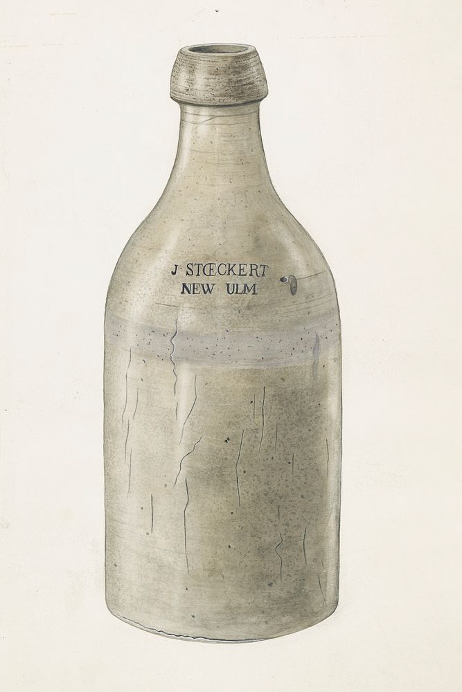 Stoneware Beer Bottle (ca.1938) by Wilbur M Rice. Original from The National Gallery of Art. Digitally enhanced by rawpixel.