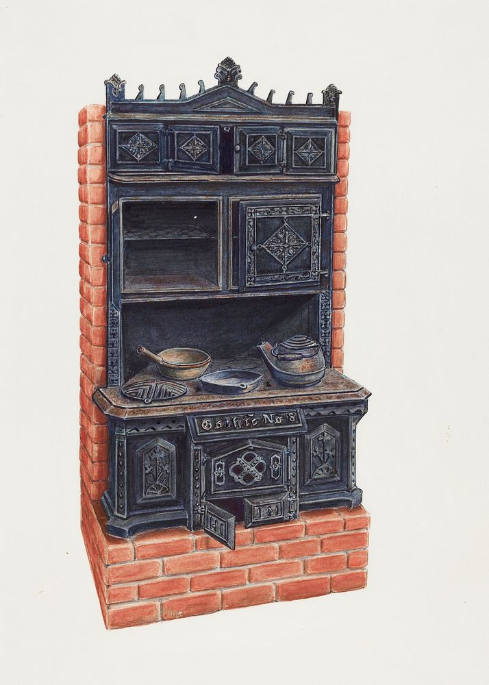 Stove (1935&ndash;1942) by Al Curry. Original from The National Gallery of Art. Digitally enhanced by rawpixel.