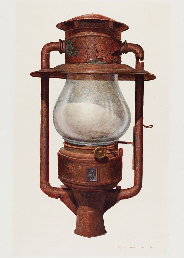 Street Post Lamp (ca.1942) by Regina Henderer. Original from The National Gallery of Art. Digitally enhanced by rawpixel.