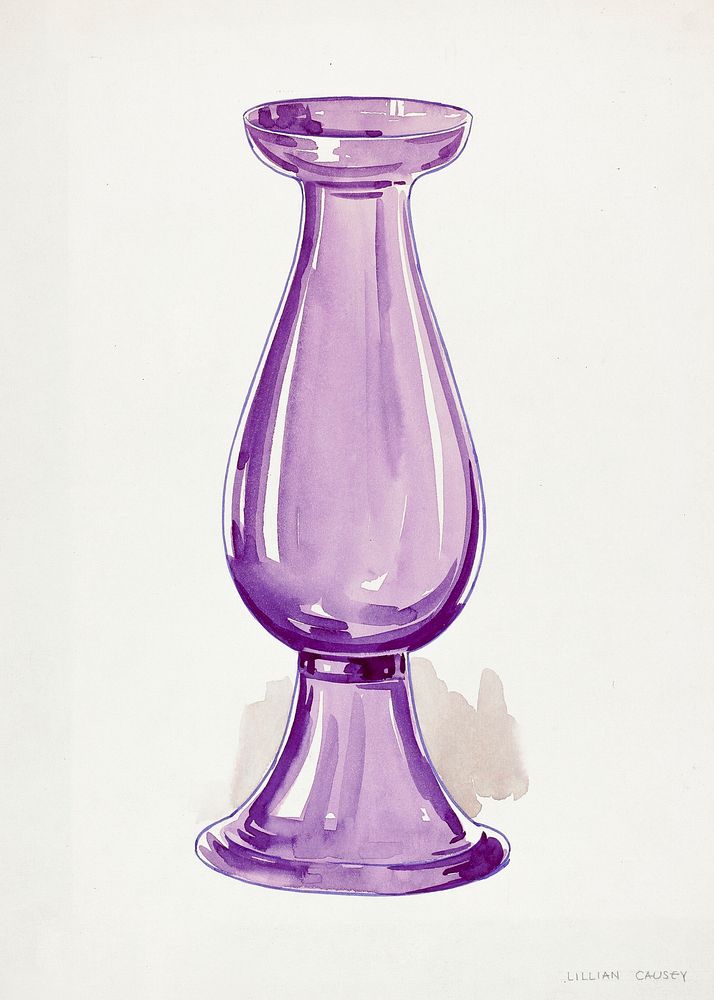 Vase (ca.1936) by Lillian Causey. Original from The National Gallery of Art. Digitally enhanced by rawpixel.