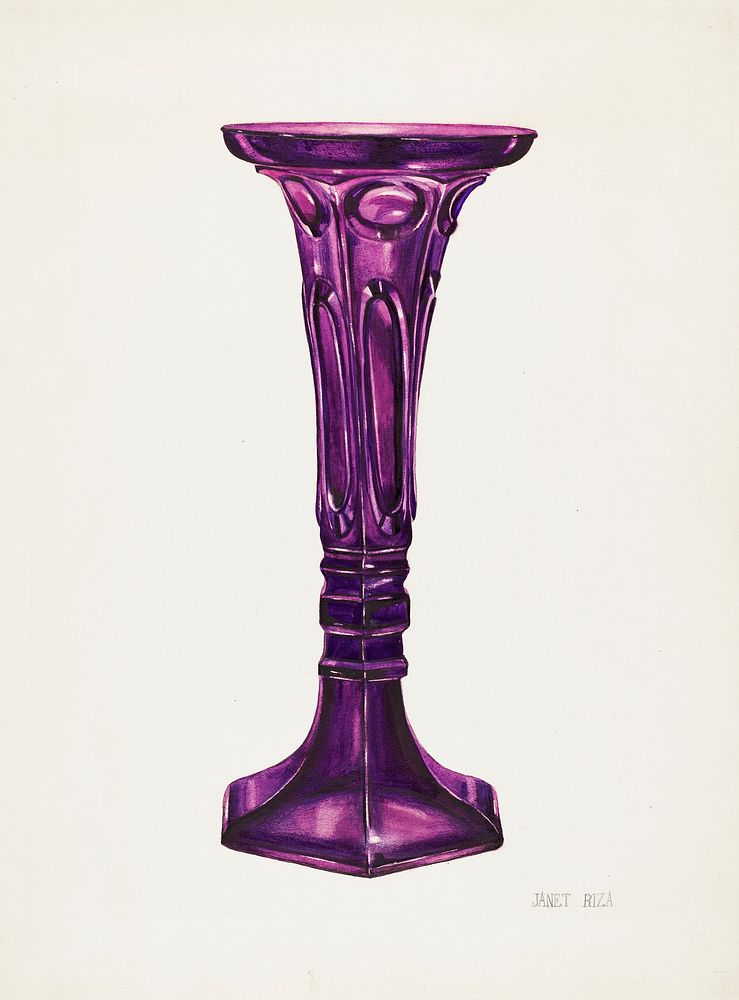 Vase (ca.1937) by Janet Riza. Original from The National Gallery of Art. Digitally enhanced by rawpixel.