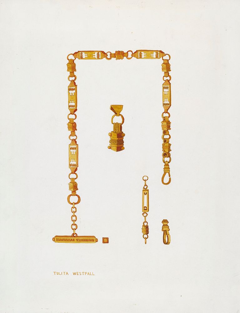 Watch Chain (ca.1937) by Tulita Westfall. Original from The National Gallery of Art. Digitally enhanced by rawpixel.