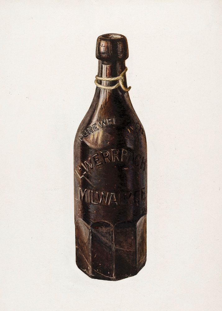 Weiss Beer Bottle (1939) by Herman O. Stroh. Original from The National Gallery of Art. Digitally enhanced by rawpixel.