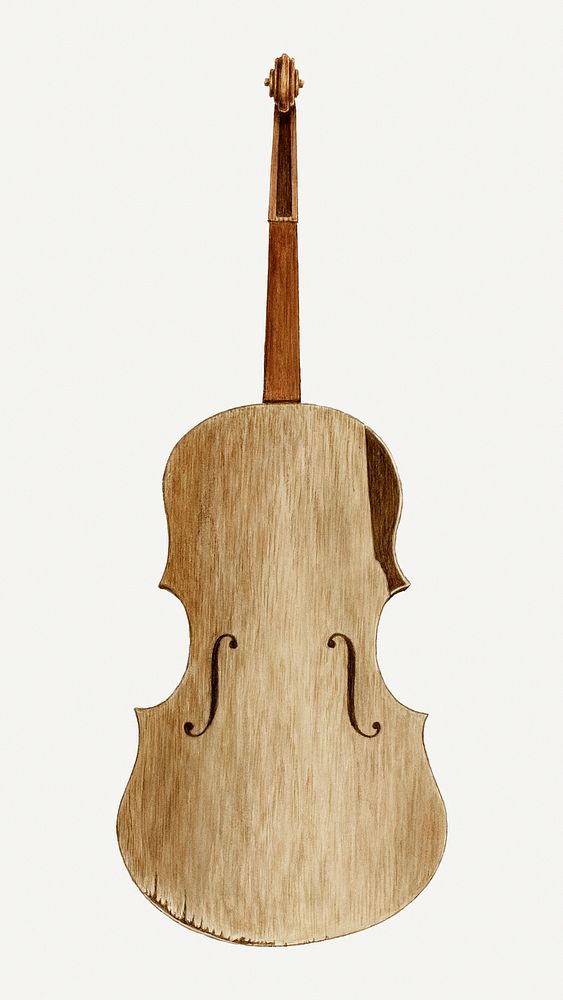 Vintage violin illustration, remixed from the artwork by Cornelius Christoffels and Edward Jewett