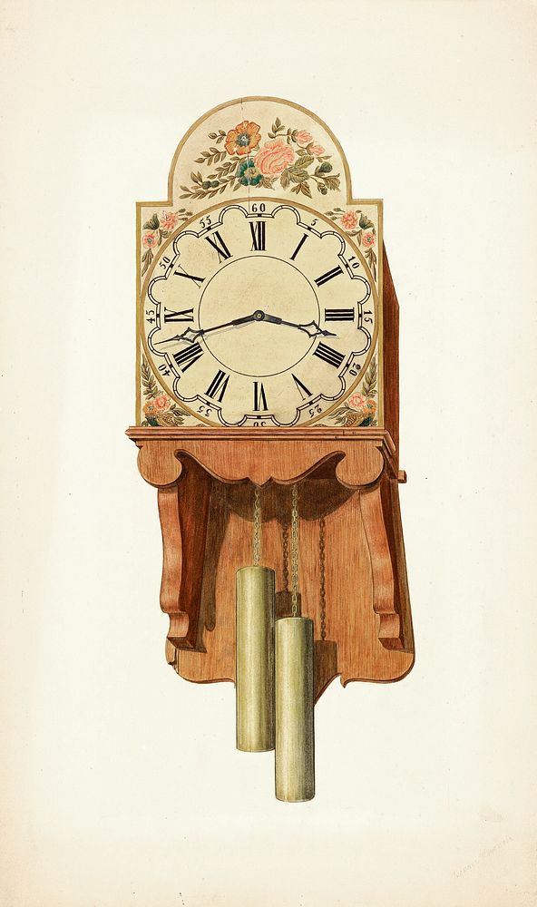 Wall Clock (c. 1938) by Therkel Anderson. Original from The National Gallery of Art. Digitally enhanced by rawpixel.