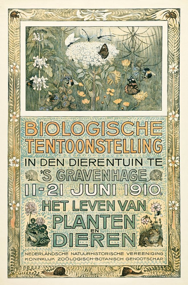 Poster of the Biologische Tentoonstelling (Biological Exhibition) (1910) print in high resolution by Theo van Hoytema.…