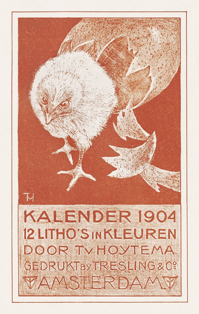 Aankondiging voor kalender 1904 (ca. 1878&ndash;1904)  print in high resolution by Theo van Hoytema. Original from The…