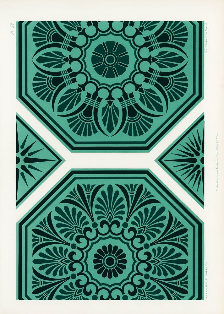 Greek antique pattern. Digitally enhanced from our own original first edition of The Practical Decorator and Ornamentist…