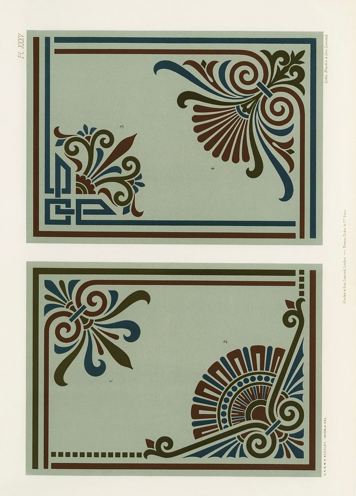 Neo-Greco pattern. Digitally enhanced from our own original first edition of The Practical Decorator and Ornamentist (1892)…