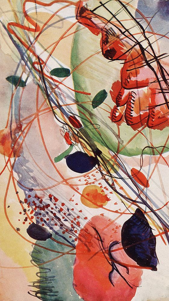 Kandinsky abstract iPhone wallpaper, Aquarell 6 HD background