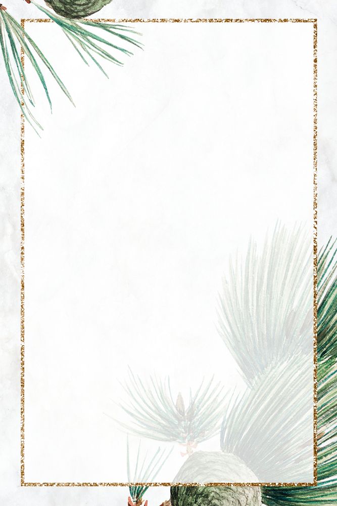 Japanese pine tree psd frame art print, remix from artworks by Megata Morikaga