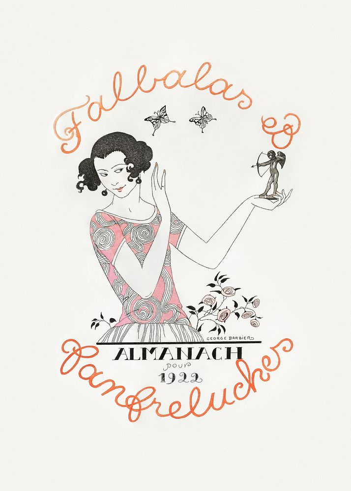 Almanach des Modes pr&eacute;sentes, pass&eacute;es & futures pour, Falbalas et Fanfreluches (1922) fashion illustration in…