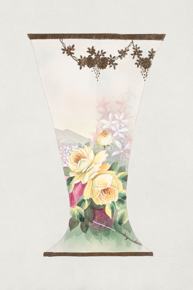 Design for a Vase (1880-1910) painting in high resolution by Noritake Factory. Original from The Smithsonian Institution.…